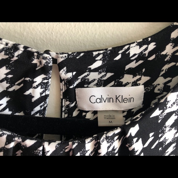 Calvin Klein Blouse black white Dogtooth pattern - Picture 3 of 3